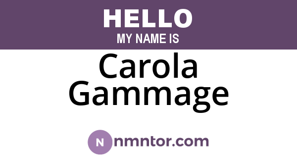 Carola Gammage