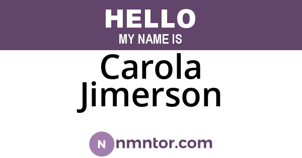 Carola Jimerson
