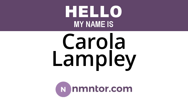 Carola Lampley