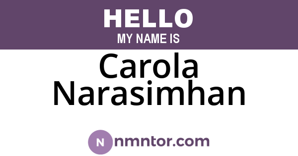 Carola Narasimhan