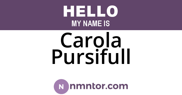 Carola Pursifull