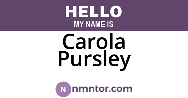Carola Pursley