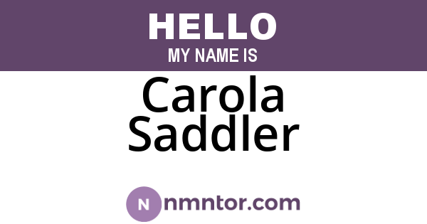 Carola Saddler