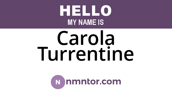 Carola Turrentine