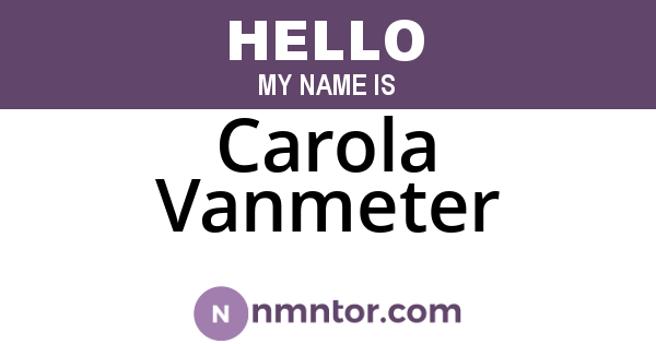 Carola Vanmeter