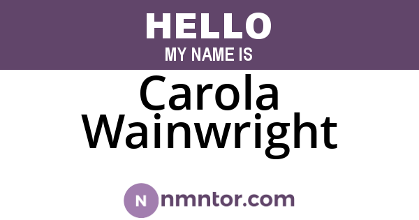 Carola Wainwright