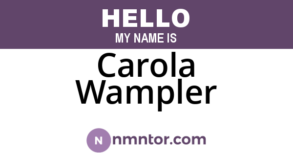 Carola Wampler