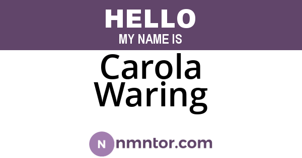 Carola Waring