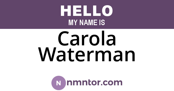 Carola Waterman