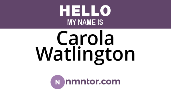 Carola Watlington