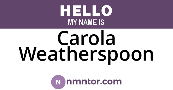Carola Weatherspoon