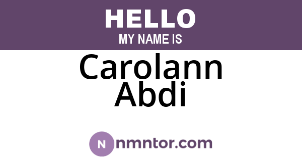 Carolann Abdi