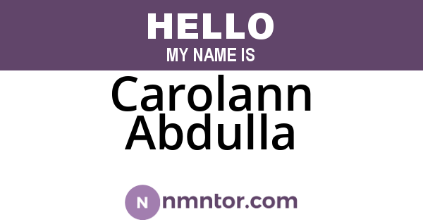 Carolann Abdulla