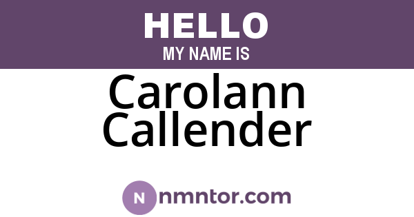 Carolann Callender