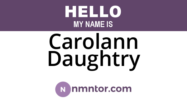 Carolann Daughtry