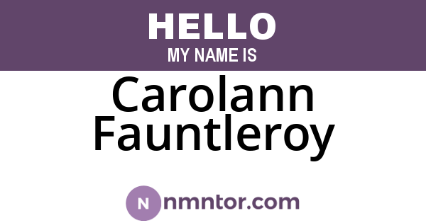 Carolann Fauntleroy