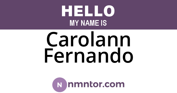 Carolann Fernando