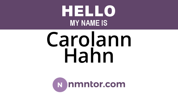 Carolann Hahn