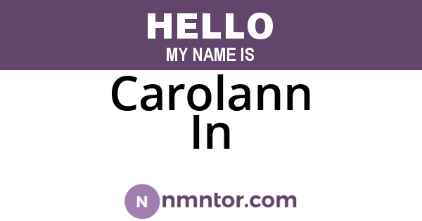 Carolann In