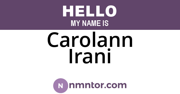Carolann Irani