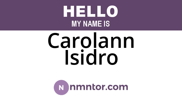 Carolann Isidro