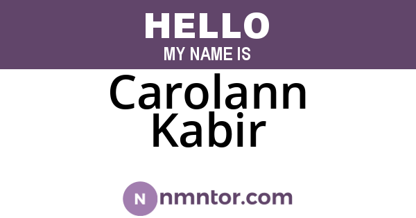 Carolann Kabir