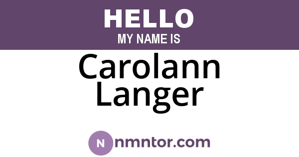 Carolann Langer