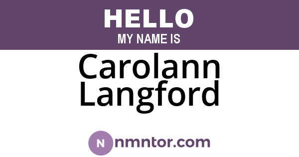 Carolann Langford