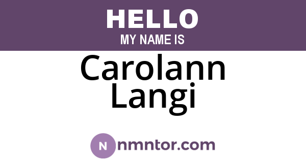 Carolann Langi