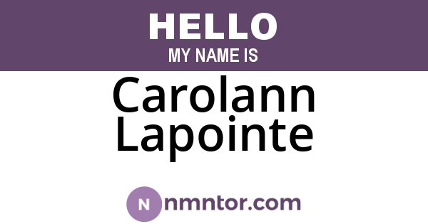 Carolann Lapointe