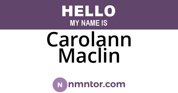 Carolann Maclin
