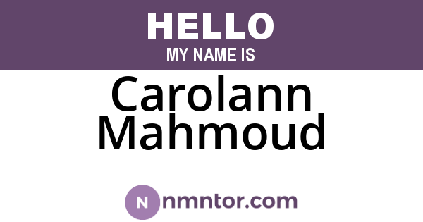 Carolann Mahmoud