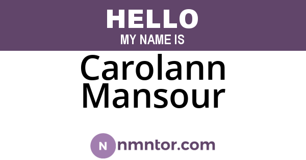 Carolann Mansour