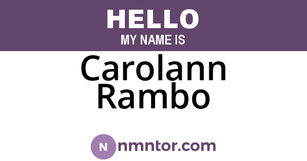 Carolann Rambo