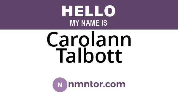 Carolann Talbott