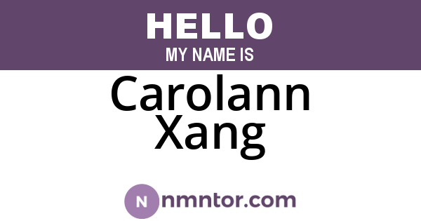 Carolann Xang