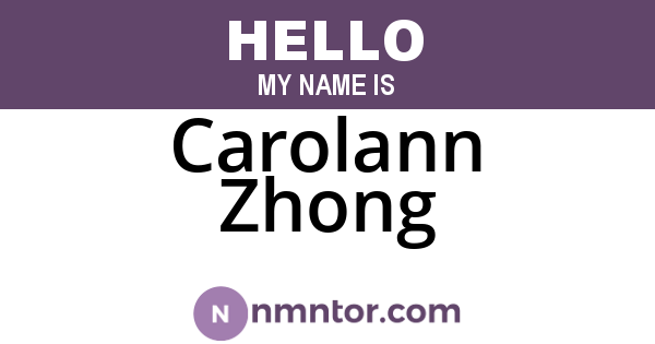 Carolann Zhong