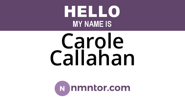 Carole Callahan