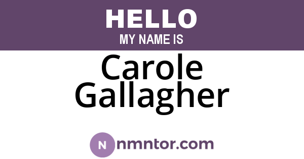 Carole Gallagher
