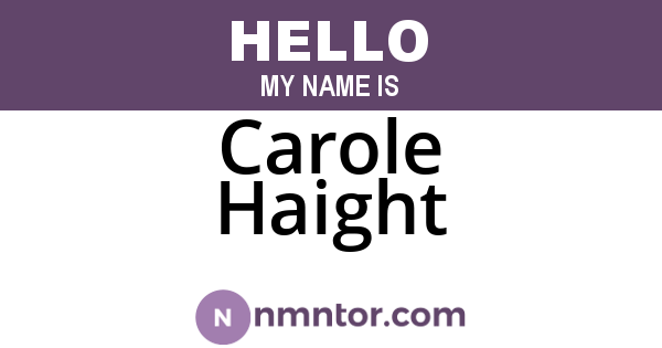 Carole Haight