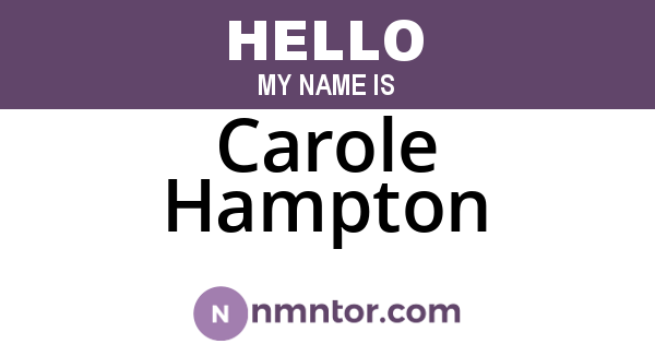 Carole Hampton