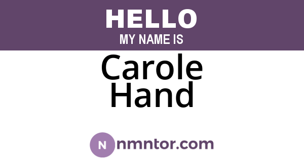 Carole Hand