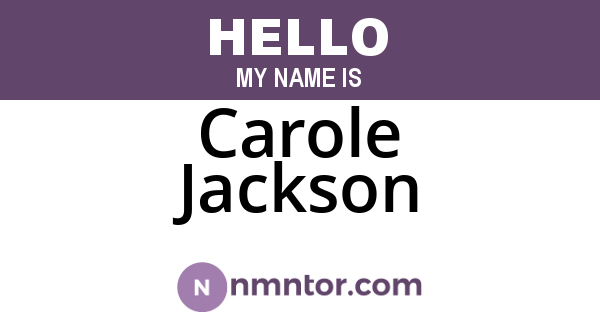 Carole Jackson