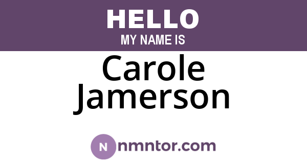 Carole Jamerson