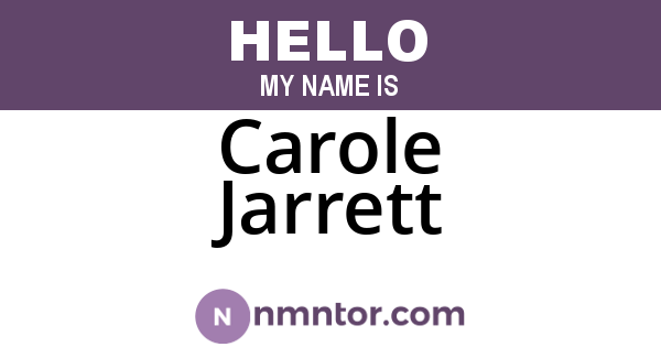 Carole Jarrett