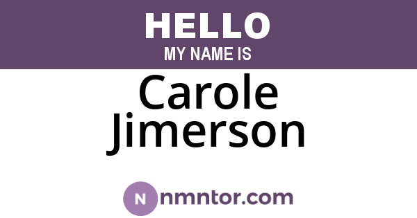 Carole Jimerson