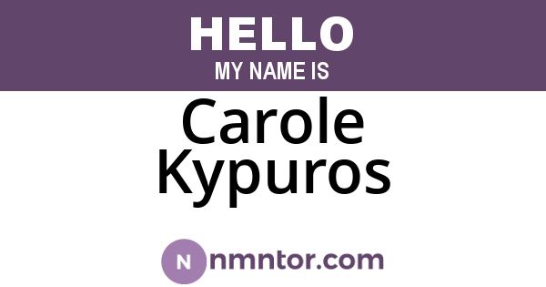 Carole Kypuros