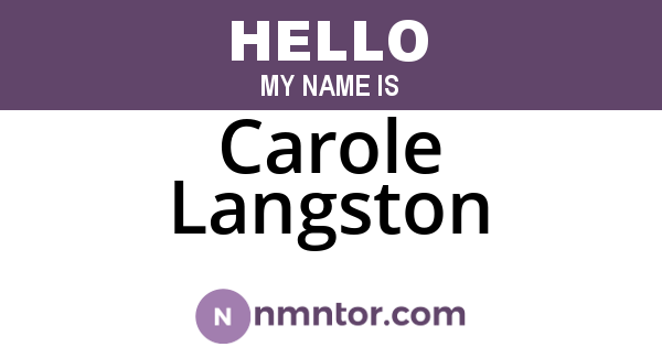 Carole Langston