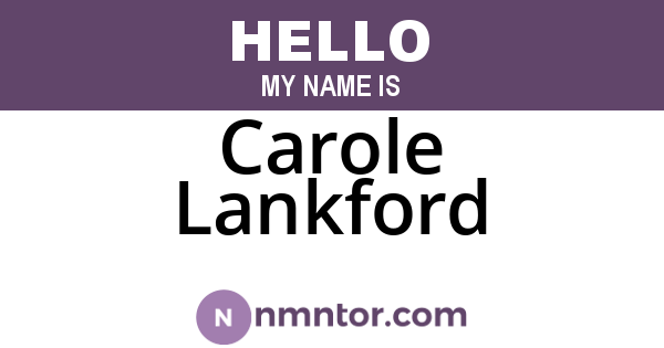 Carole Lankford