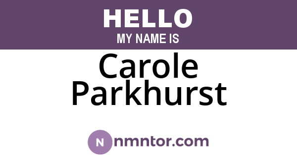 Carole Parkhurst